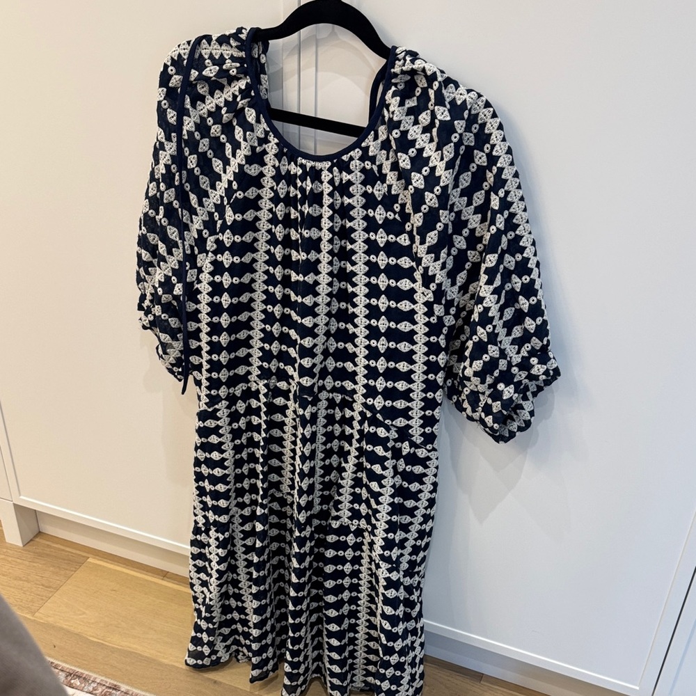 Maje Navy Dress with White Detailing